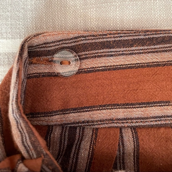 Mini Wrap Skirt Red Orange Black Stripes Bow - Picture 5 of 9